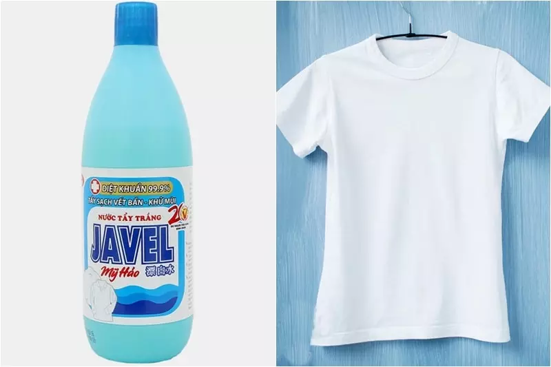 Nước tẩy Javel được sử dụng nhiều trong việc tẩy trắng áo hiệu quả