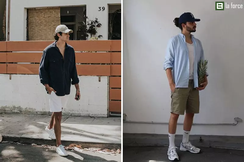 Streetwear phá cách với quần short và áo sơ mi