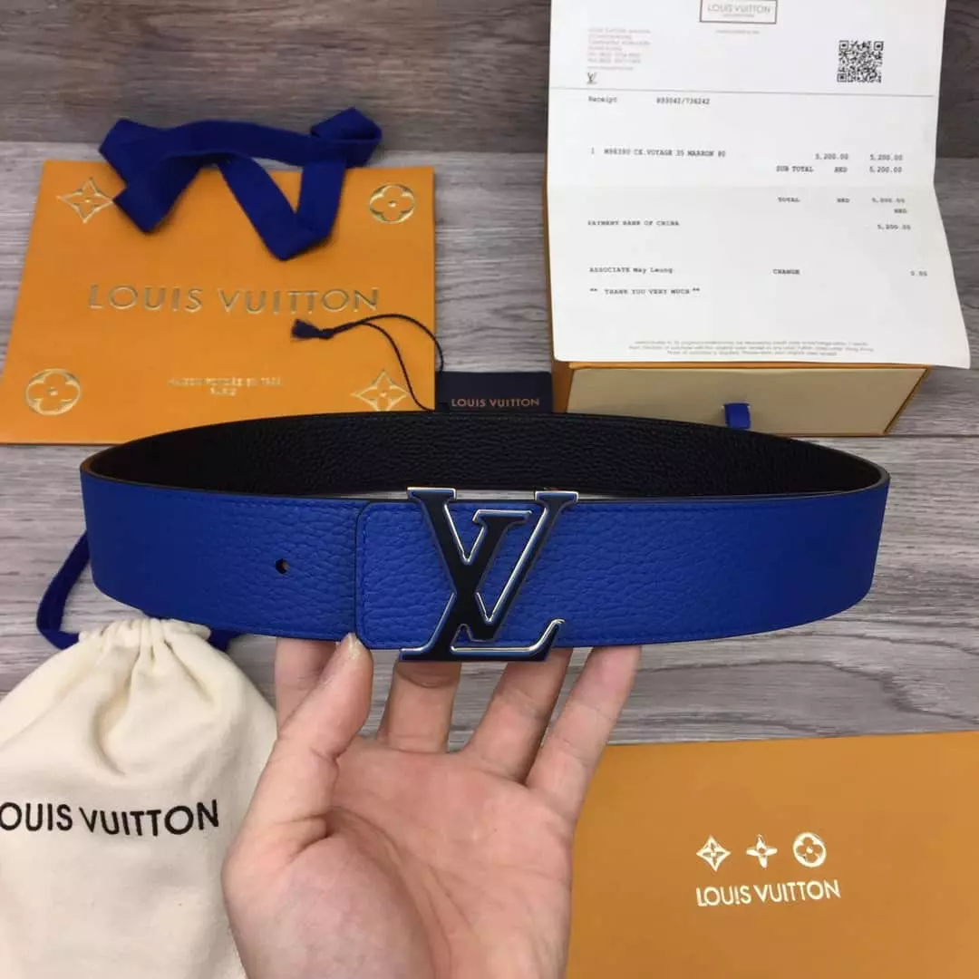 Thắt lưng Louis Vuitton nam Optic 40MM Reversible Taurillon Blue