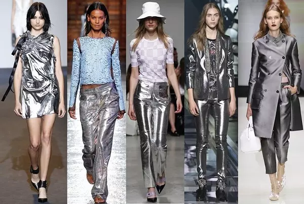 Trang phục ánh kim cũng trở lại trong ngành thời trang.