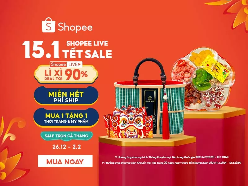 15.1 Shopee Live Tet Sale - Sale Trọn Cả Tháng