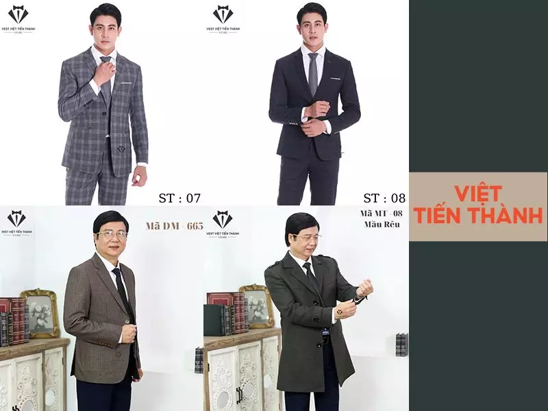 Các mẫu áo vest của thương hiệu Vest Việt Tiến Thành Company (Nguồn: shopee.vn)